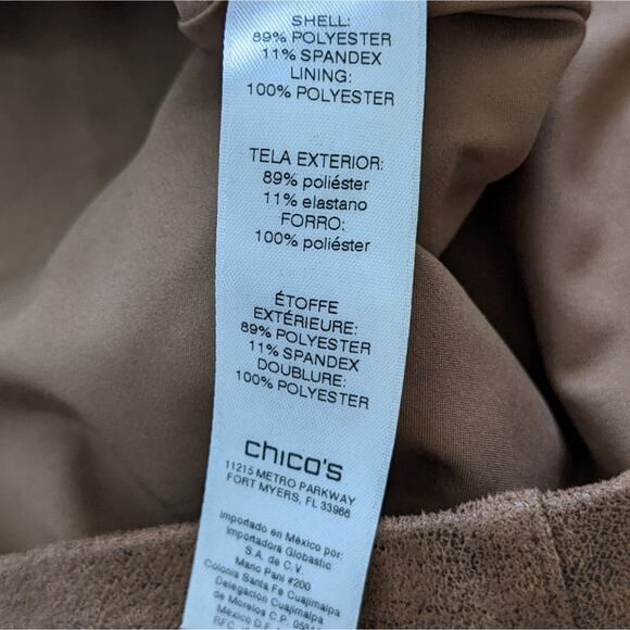 Chico's faux suede vest brown size small 4 - Picture 7 of 11